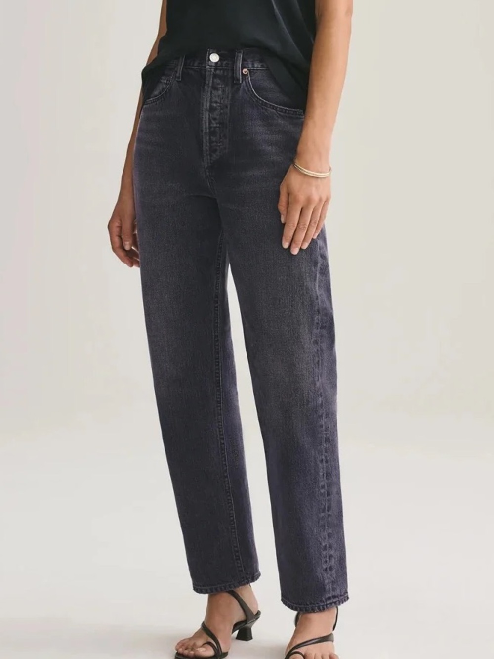 Agolde 90's Mid-Rise Loose Jeans in Photogram Button Fly